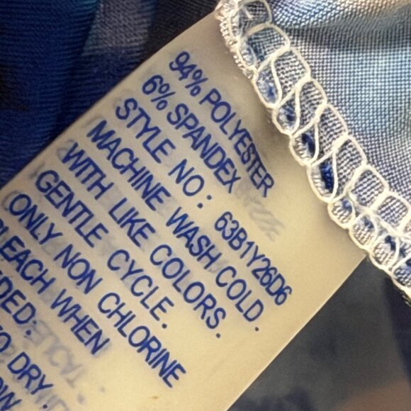 Nygard Blouse Sz S Blue Asymmetrical Hem Tunic Top 3/4 Sleeves Blouse - Picture 5 of 12